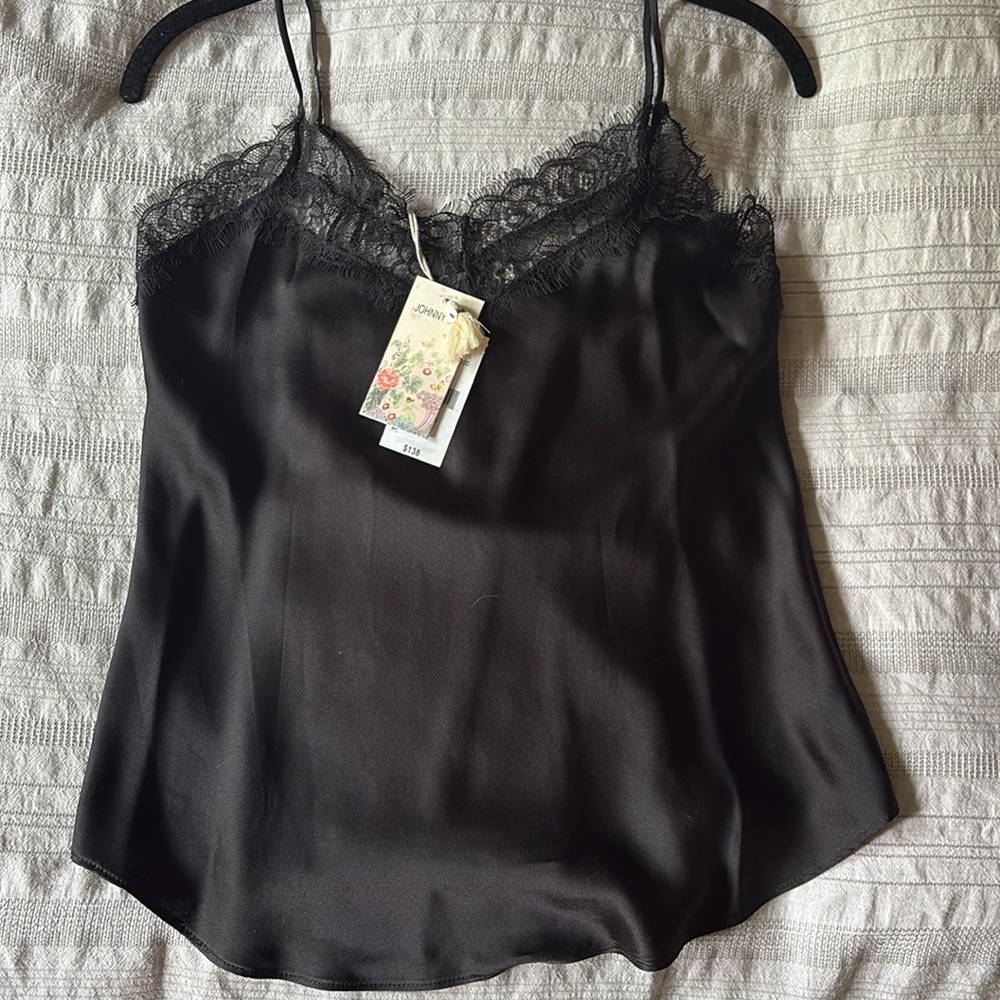 JOHNNY WAS SKYE SILK LACE CAMI